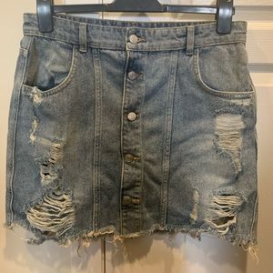 NWOT Free People Denim Mini Skirt
